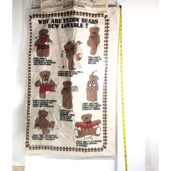 Vintage Daisy Kingdom  Fabric Panel Teddy Bears #234 Silk Screen Sew Quilt - Picture 8 of 9
